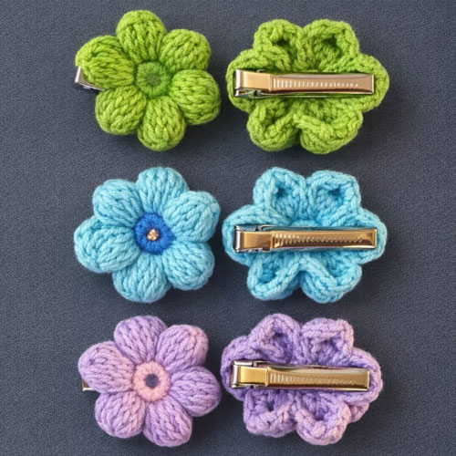 Aretes Flor Tejida a Mano