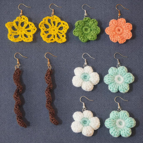 Aretes tejidos varios